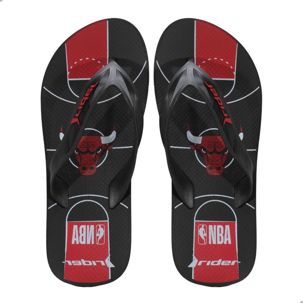 Chinelo Rider Street NBA Preto/Vermelho