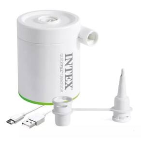 Bomba Infladora Elétrica Mini Intex QuickFill 200 USB C/ 2 bicos