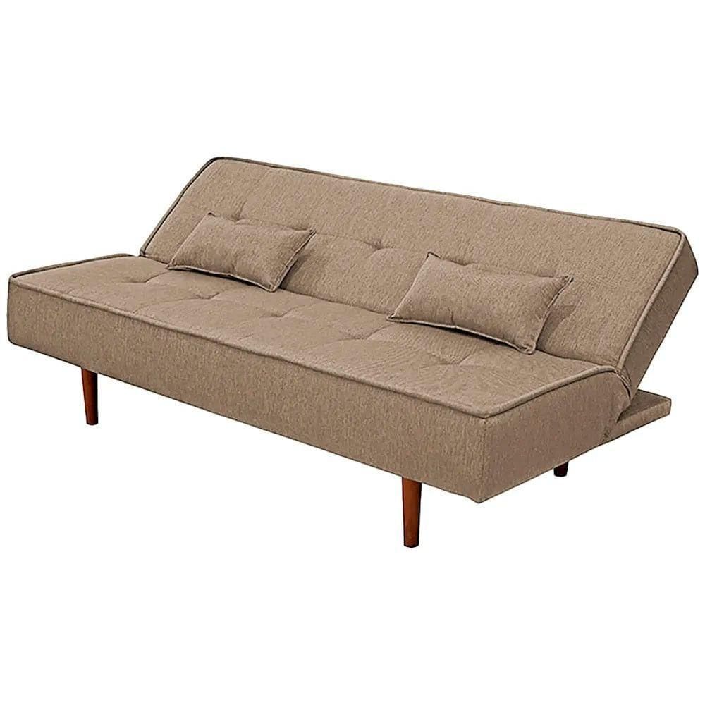 Sofá Cama Silver Linho Capuccino 1,92 - Shop Das Cabeceiras Capuccino