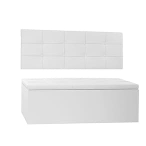 Kit Painel E Calçadeira Baú King 1,95m Roma Corano - Pallazio Cor Branco