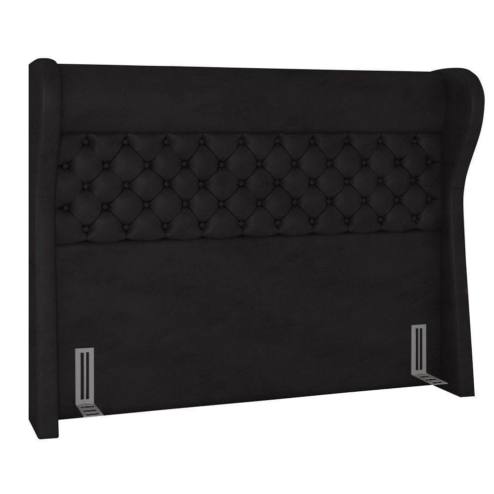 Cabeceira Cama Box Casal Queen 160cm Trinidad P02 Sintético Preto - Mpozenato