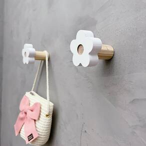 5 Ganchos de parede infantil decoração baby flor 5Flbb15