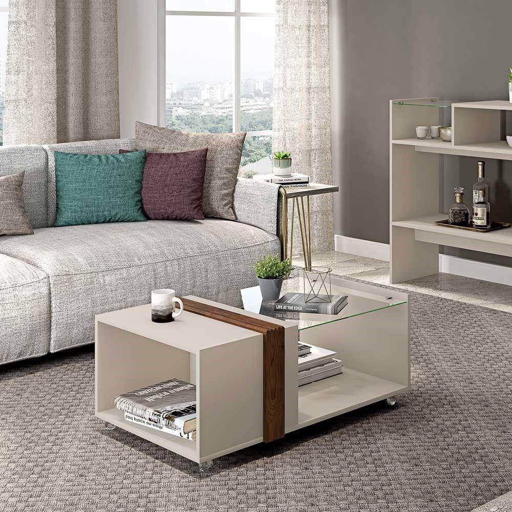 Mesa De Centro Nubia Off White/Havana - Caemmun