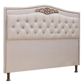 Cabeceira Estofada Holanda 1,40 Casal Linho Speciale Home Capuccino
