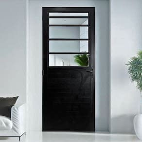 Porta Basculante Lambril Alumínio 2,10 X 70 Lado Direito Preto Preto