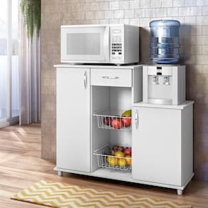 Balcão Fruteira Para Microondas 103cm 2 Portas 1 Gaveta Flórida Notável Branco
