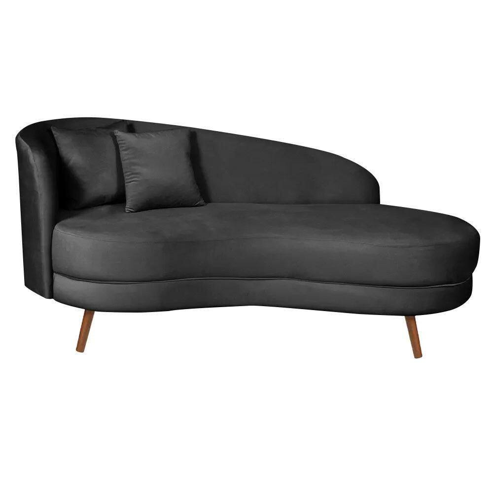 Chaise Longue Divã Emili 160cm Shop Das Cabeceiras Preto