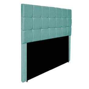 Cabeceira Estofada Manchester 195 Cm King Size Suede - Doce Sonho Móveis Cor Azul Tiffany