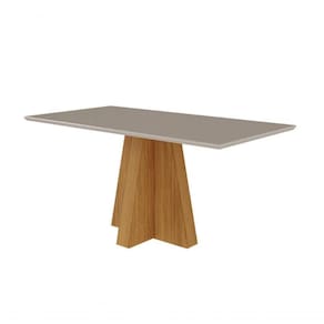 Conjunto Sala De Jantar 160x80 Tampo Mdf/vidro 6cadeiras Cimol Nature/off White/madeira/joli