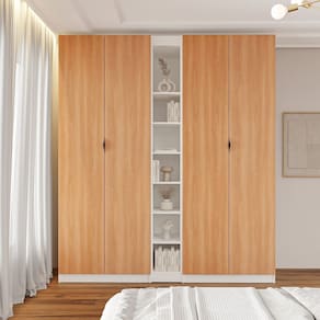 Guarda-roupa Modulado 4 Portas 3 Peças Hera Cabecasa Madeiramadeira Branco Geada/Louro/Preto