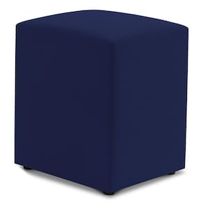 Puff Decorativo Sala De Estar Quadrado 36x47cm Veludo Azul Marinho - Desk Design