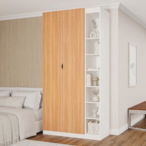 Guarda-roupa Modulado 2 Portas 3 Peças Hera Cabecasa Madeiramadeira Branco Geada/Louro/Preto