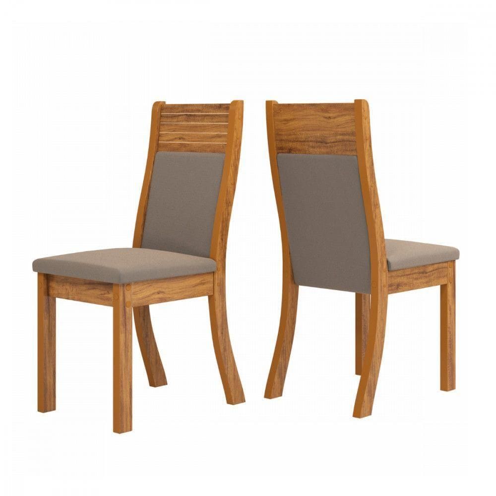 Conjunto 2 Cadeiras Roma Imbuia Tecido Veludo Marrom Viero Imbuia