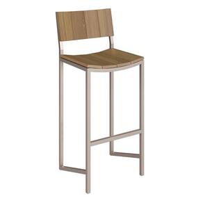 Conjunto 2 Banquetas Escama Com Encosto - Olmo/champagne