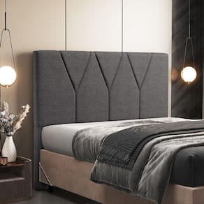 Cabeceira Cama Box Casal Queen 160cm Aura Linho W01 Cinza Escuro Mpozenato