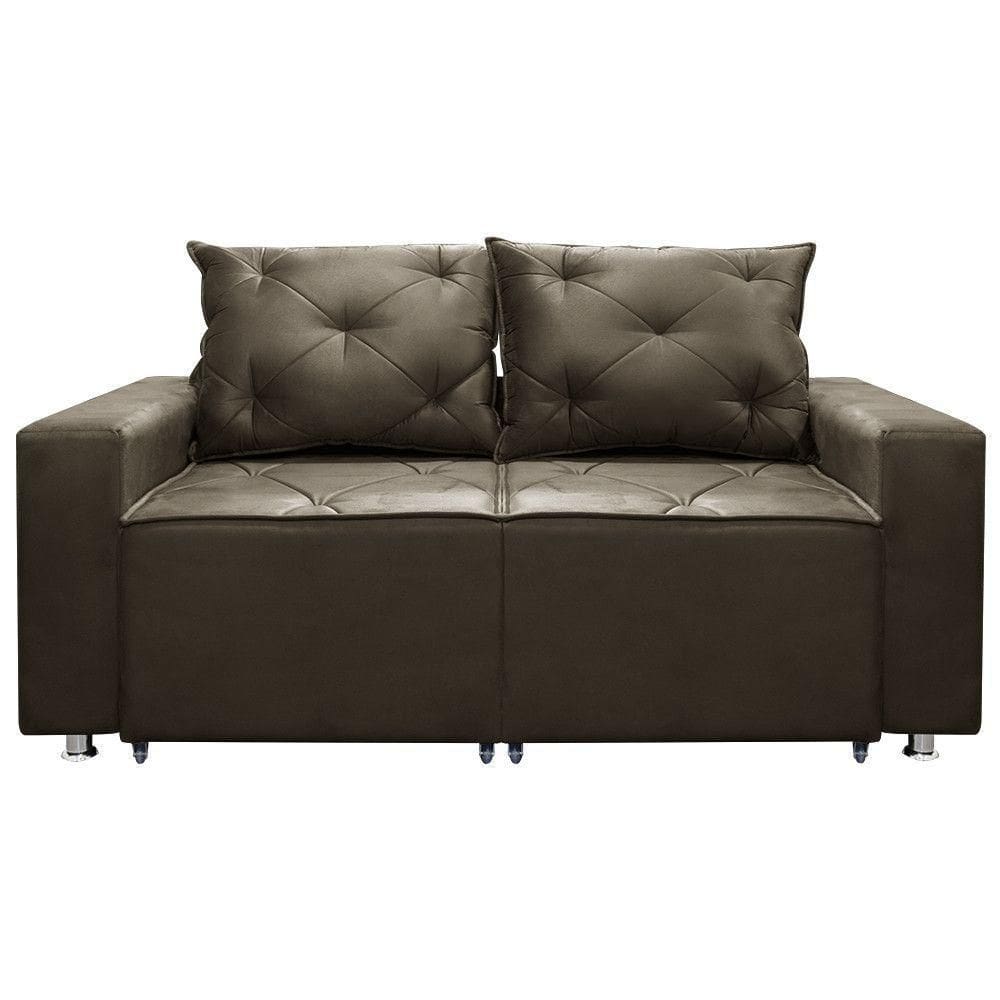 Sofá 2 Lugares Retrátil E Reclinável Bariloche 1.80cm C/ Molas - Suede Castor