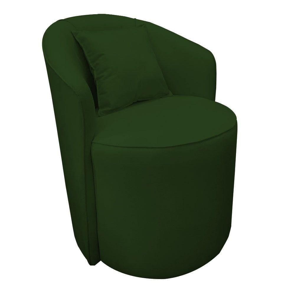 Poltrona Redonda Serena Suede Base Fixa C05 - D`rossi Cor Verde
