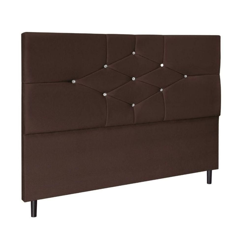 Cabeceira Cama Casal 140 Cm Camboriú Suede Marrom E-frame