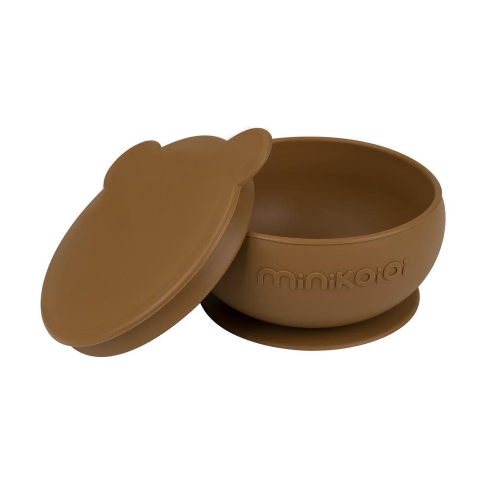 Tigela Urso de Silicone Bowly Woody Brown - Minikoioi