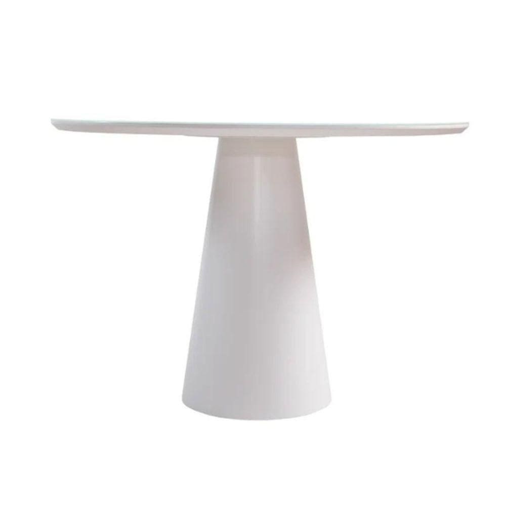 Mesa De Jantar Cone Redonda 100 Cm Laqueada Cores Branco