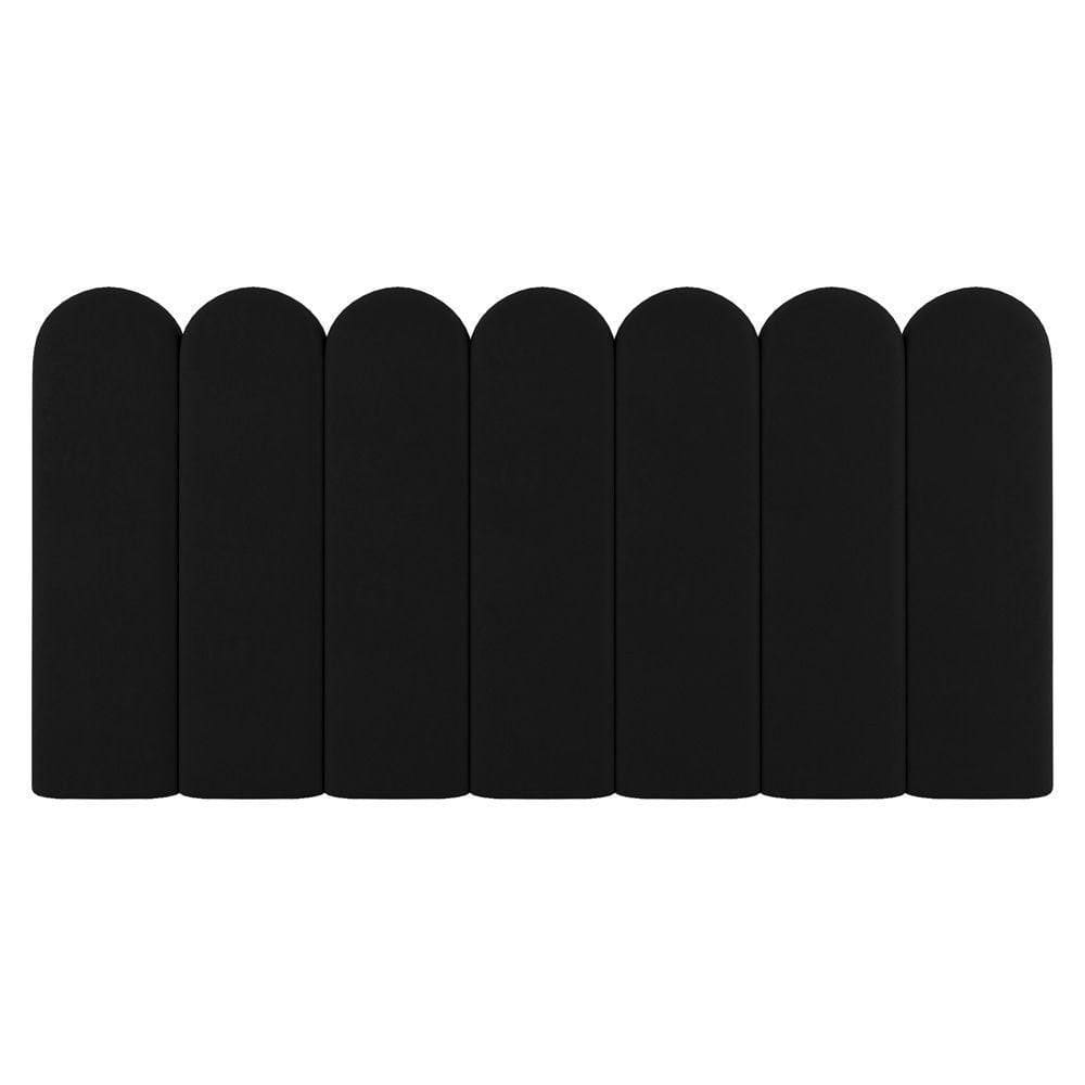 Painel Cabeceira Cama Box Solteiro Lana 90cm Linho Preto - Abmaza