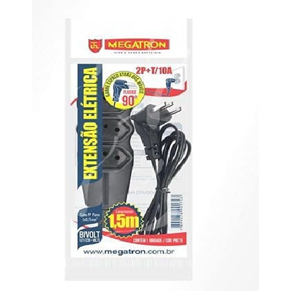 Extensão Pp Plano 90G 3X0,75X1,50M Ate 220V Preto