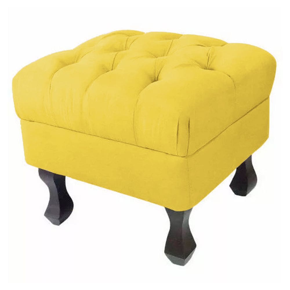 Puff Decorativo Luiz Xv Amarelo - Montanaris Decor