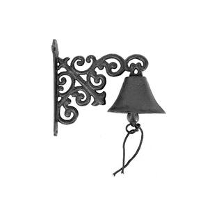 Peça Decorativa Sino para Parede em Ferro Preto 20cm XY0189 BTC