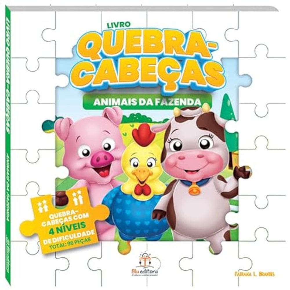 Livro quebra-cabeça grande - Animais da fazenda