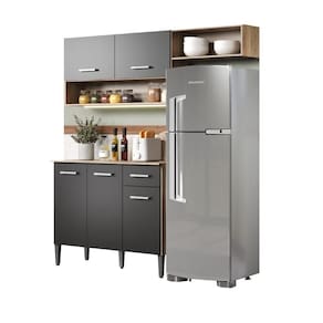 Armário Cozinha Compacta Arizona Tiny Carraro - Carvalho/preto Carvalho/preto