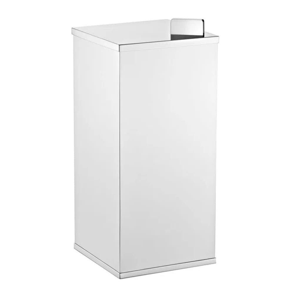 Lixeira Quadrada Com Tampa Rogeart Slim Cromado 8288