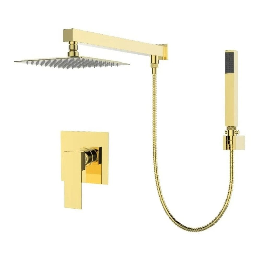 Kit Ducha Desviador 20x20 Gold + Acab Monocomando