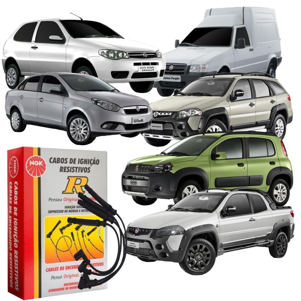 Jogo Cabo Vela Ignição Fiat Palio 1.0 1.5 96 A 99 Ngk