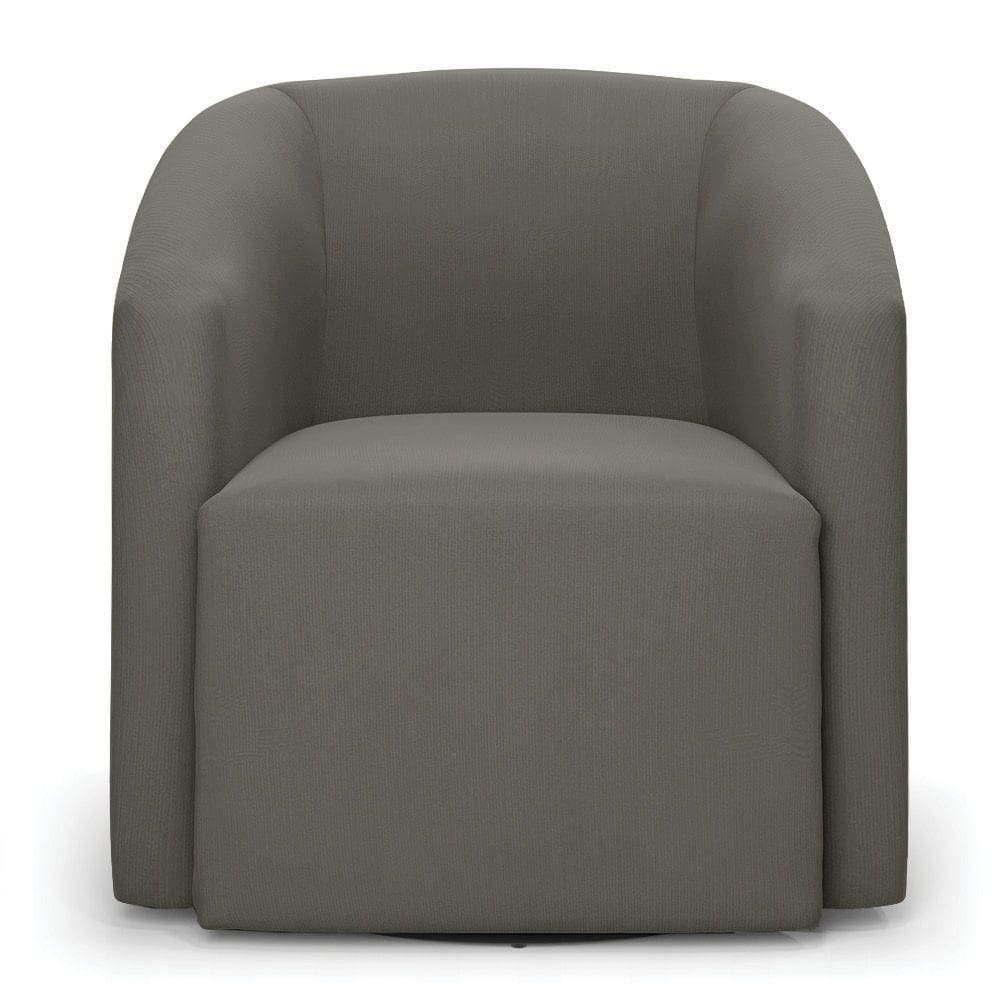 Poltrona Stella Max Suede Grafite Base Giratória - D`rossi