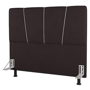 Cabeceira Cama Box Solteiro Amber 90cm Estofada Suede Marrom - Abmaza