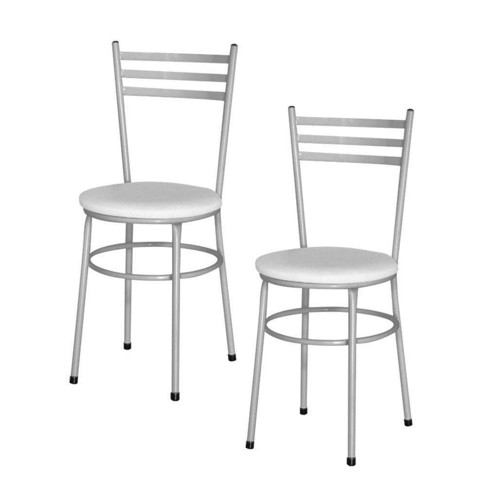 2 Cadeiras Para Mesa Epoxi Cinza Cor:branco
