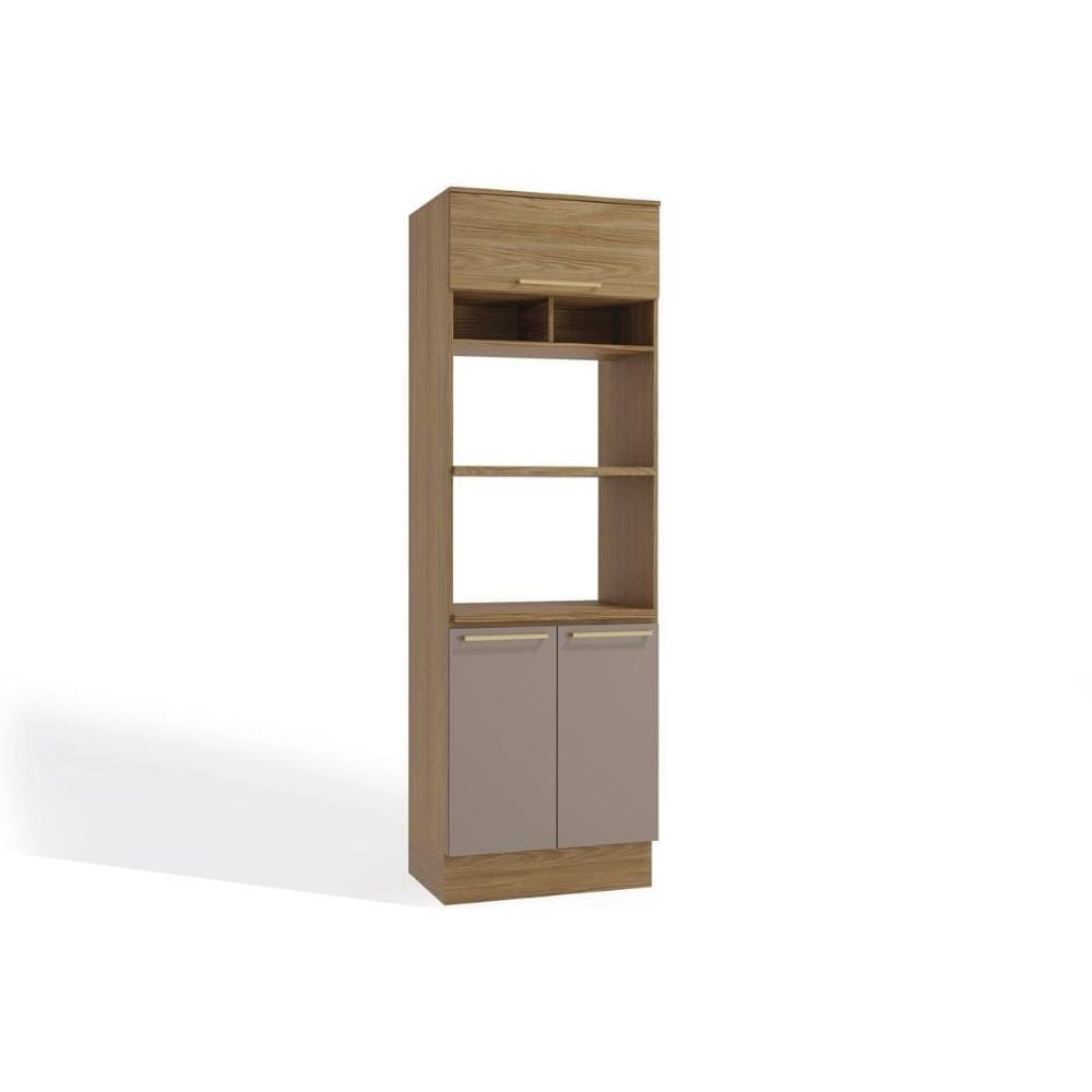 Paneleiro de Cozinha Modulado Botanic M627 c/ 3 Portas 70cm Nogueira/Fendi - Kappesberg