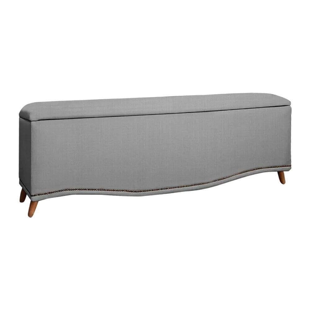 Calçadeira Sapateira Baú Holanda 140cm Shop Das Cabeceiras Grafite