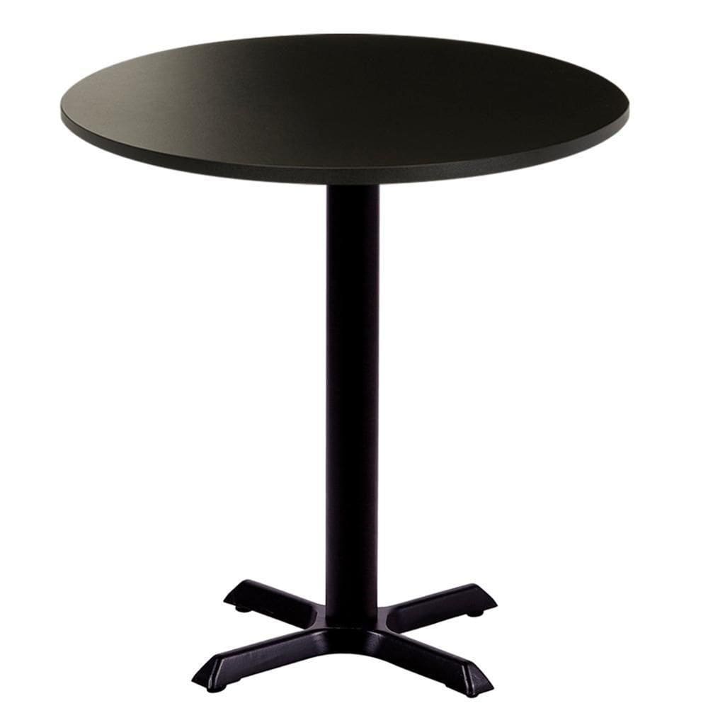 Mesa Em Ferro Preto Pintura Eletrostática 74 Cm (altura) Com Tampo Em Mdp Redonda 70 Cm Preto