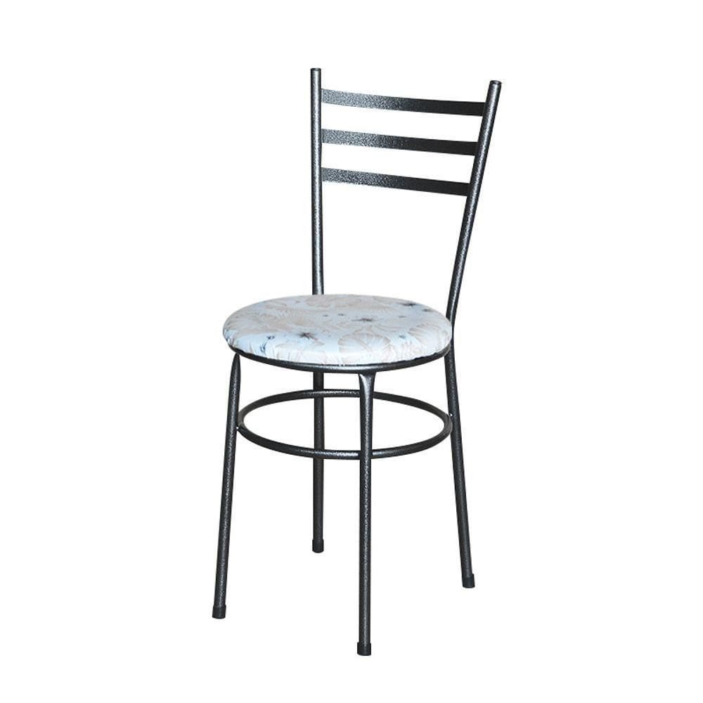 Cadeira Para Mesa Epoxi Preta Craqueada Assento Floral Cor:floral Areia