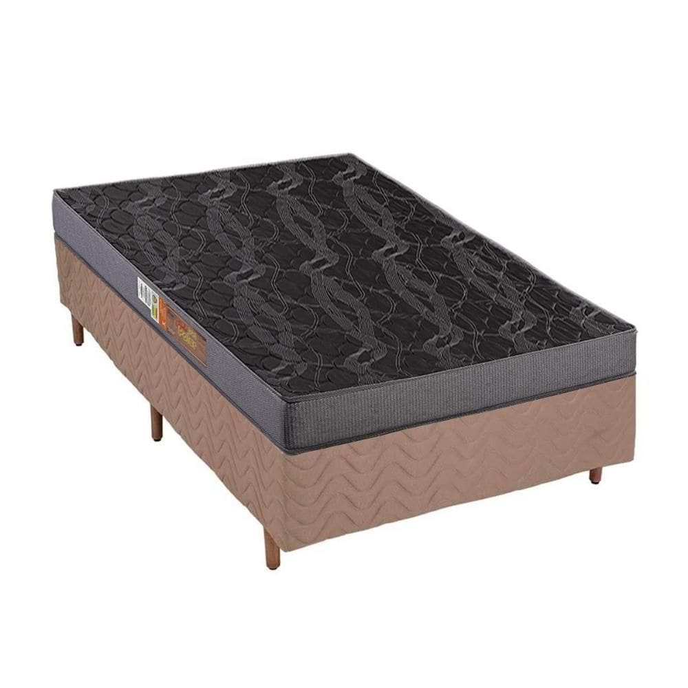 Conjunto Box Solteiro: Colchão Espuma Polar Pérola + Base CRC Rústico Clean(88x188)