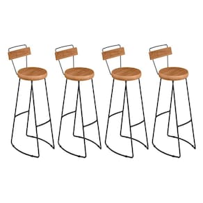 Kit 4 Banquetas Alta Astra Com Encosto Base Metálica - Pallazio