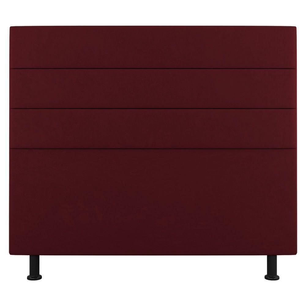Cabeceira Cama Box Casal Queen Size Malik 160cm Suede Bordô - Abmaza