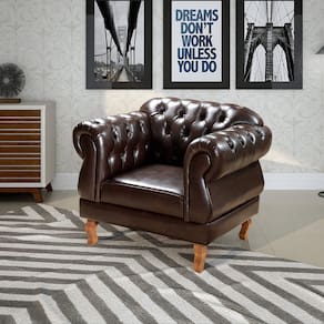 Poltrona Chesterfield Duquesa Capitonê Retro Café