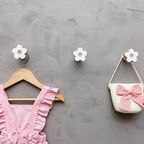 6 Ganchos de parede flor infantil decoração baby 6Flbb15c