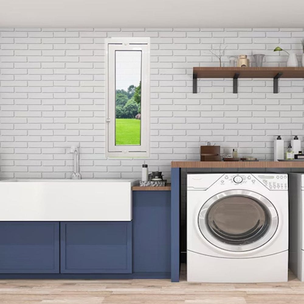 Janela Vitrô Capelinha de Alumínio Branco 100x40 cm Linha Veneza Branco