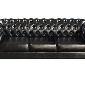 Sofá Duquesa 3 Lugares Decoração Sala Recepção Retrô Preto