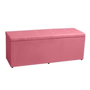 Calçadeira Recamier Baú Solteiro 0,90m Berlim Suede - Pallazio Cor Rosa