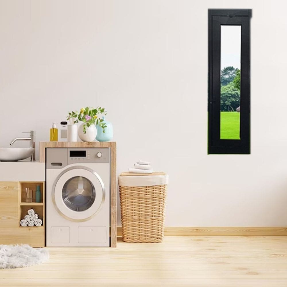 Janela Vitrô Capelinha de Alumínio 100x50 cm Linha Veneza Preto
