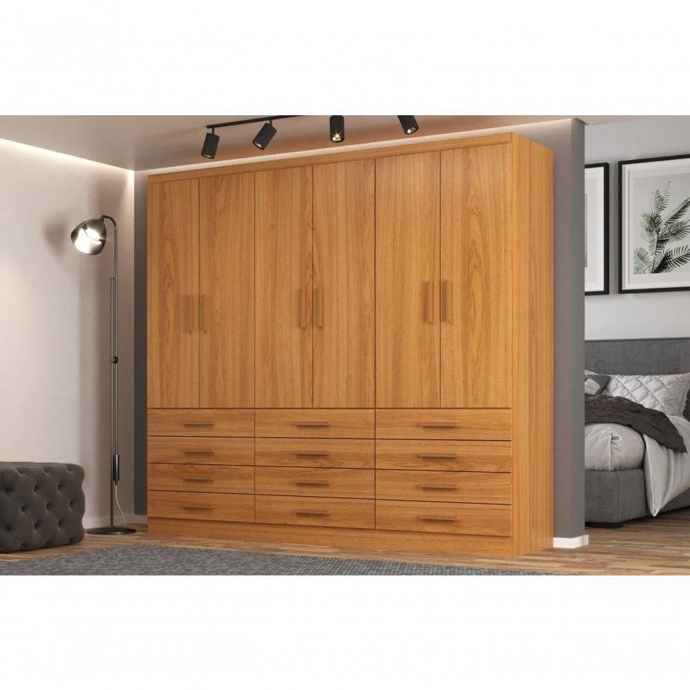 Guarda Roupas New Mônaco 6 Portas E 12 Gavetas - Cinnamomo Cinnamomo